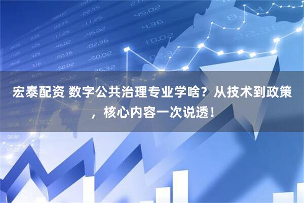 宏泰配资 数字公共治理专业学啥？从技术到政策，核心内容一次说透！
