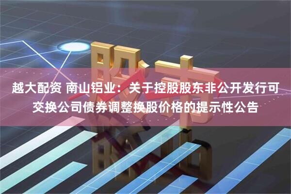 越大配资 南山铝业:关于控股股东非公开发行可交换公司债券调整换股价格的提示性公告